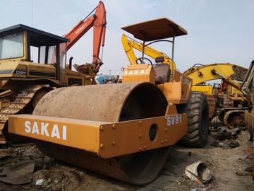 benutztes Verdichtungsgerät SAKAI verwendete den Bodenverdichter vorbildliches SV90 SV91 hergestellt in der glatten Trommel-vibrierendrolle Japans, die in Shanghai benutzt wurde