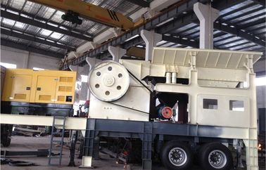 Bewegliche Prallmühle-Anlage, vertikaler kleiner Steinbrecher der WellenPrallmühle, der die Siebanlagefelsenzerquetschung zerquetscht