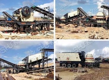 Bewegliche Prallmühle-Anlage, vertikaler kleiner Steinbrecher der WellenPrallmühle, der die Siebanlagefelsenzerquetschung zerquetscht